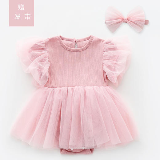 可爱公主连衣裙夏季哈裙满月新生儿宝宝弹力爬服包屁衣婴幼儿衣服 商品图0