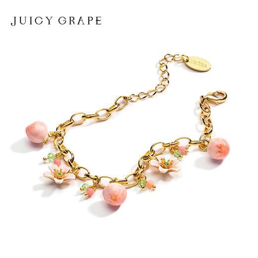 Juicy Grape水蜜桃手链女夏款原创甜美可爱水果桃子桃花饰品法式 商品图3