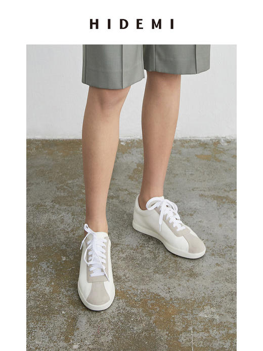 HIDEMI简约设计感小羊皮球鞋sneaker 黑色/白色/棕色 商品图12