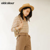 oldcolour秋季V领条纹百搭气质毛针织衫M32052252 商品缩略图1