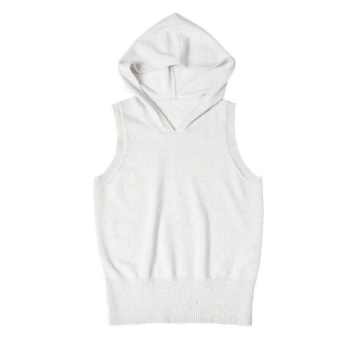 女士2021新款纯山羊绒连帽无袖针织背心 商品图4