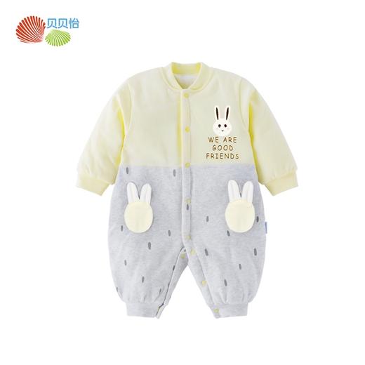 贝贝怡女宝宝婴儿夹棉加厚保暖连体衣哈衣爬服214L488
 商品图11