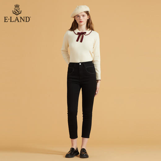 衣恋复古港风修身小脚牛仔裤EETJB49C5M 商品图0