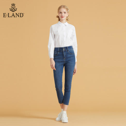 衣恋高腰弹力修身小脚牛仔裤EETJB49C1C 商品图0