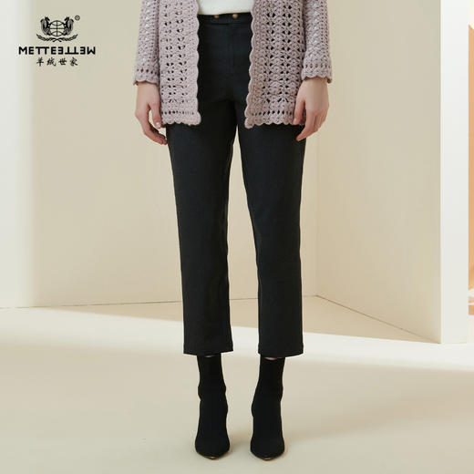 METTE2021年秋冬新品女士休闲九分裤时尚小个子直筒烟管妮子裤 商品图0