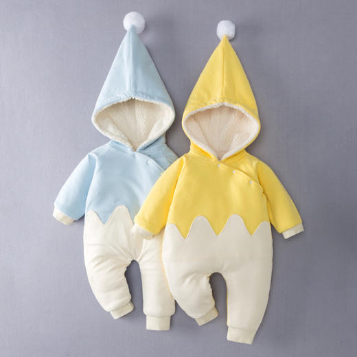 童装新款秋冬彩棉宝宝哈衣婴儿羊羔绒爬服婴童男女宝加绒哈衣ins 商品图2