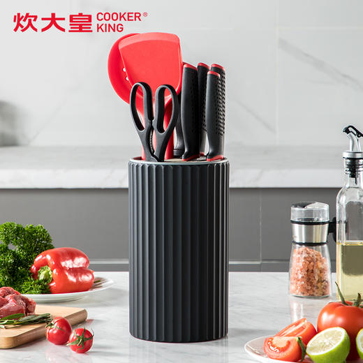  炊大皇(COOKER KING)全套厨房刀具SSDH10A 刀具十件套切片刀多用刀水果刀剪刀硅胶铲勺套装 商品图0