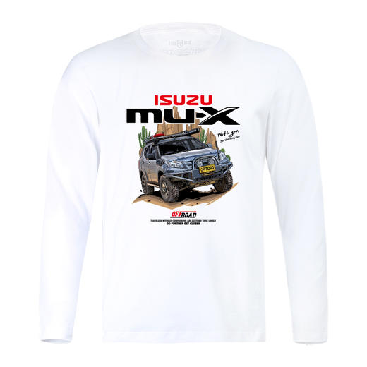 2021新款秋冬休闲长袖T恤ISUZU五十铃越野车 NMT-1686弹力棉印花圆领 商品图2