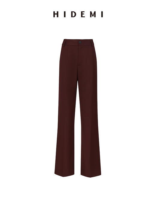 HIDEMI 酒红色一粒扣腰带式廓形西装套装 西装/长裤 商品图11