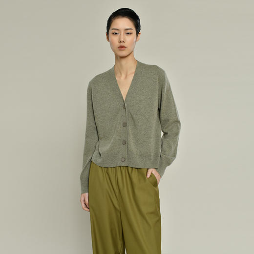 女士2021新款纯山羊绒V领开衫 商品图2