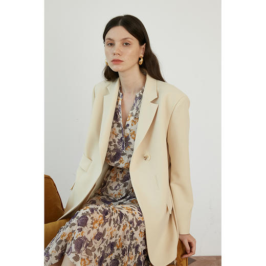 HeyDress长袖碎花连衣裙女法式鱼尾裙收腰雪纺长裙气质裙子 商品图2