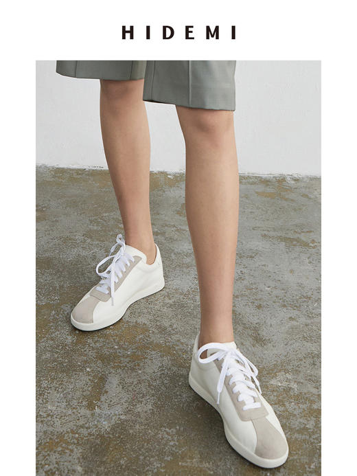 HIDEMI简约设计感小羊皮球鞋sneaker 黑色/白色/棕色 商品图2