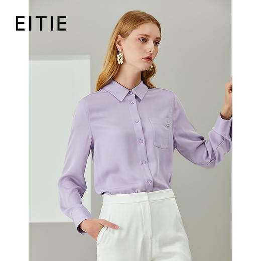 EITIE爱特爱秋季新款时尚大方修身显瘦通勤衬衫女衬衫6709401 商品图3