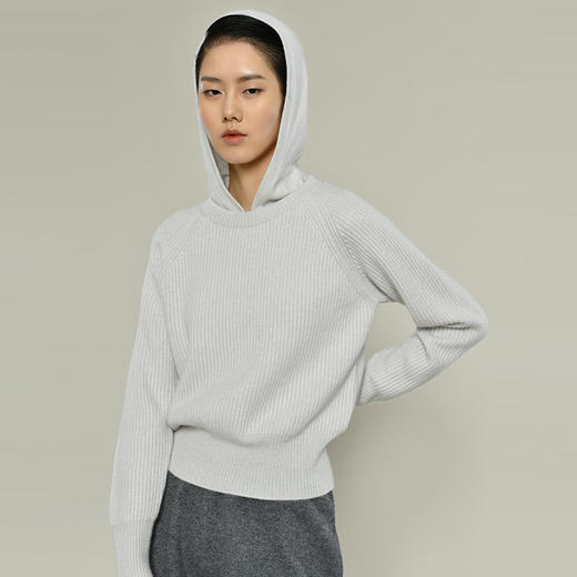 女士2021新款纯山羊绒连帽无袖针织背心 商品图1