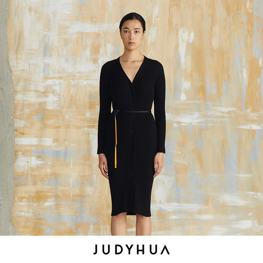 JUDYHUA 极简纹理修身开衫 绞花袖 商品图0