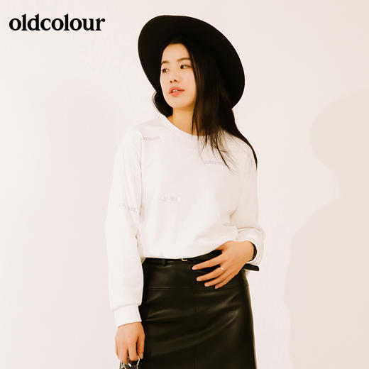 oldcolour秋季时尚宽松纯棉圆领长袖卫衣M33023345 商品图0