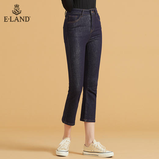 衣恋时尚复古直筒休闲牛仔裤EETJB49C8M 商品图1