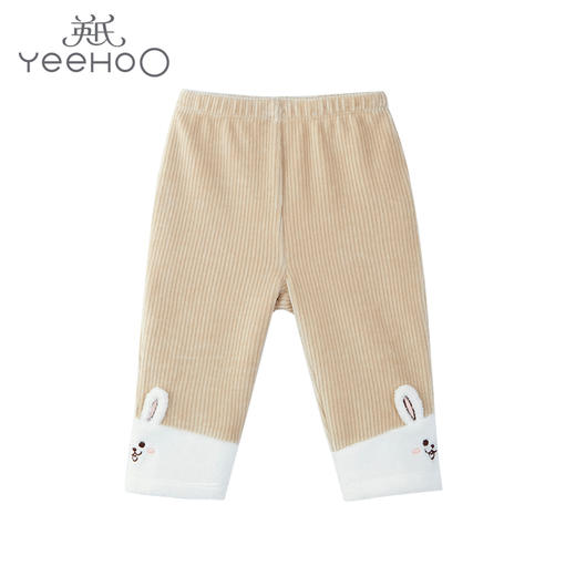 英氏-童衣类（秋）E1英针打底裤深杏色100CM 商品图0