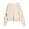 女士2021新款无染色纯山羊绒短款长袖V领套头衫 商品缩略图4