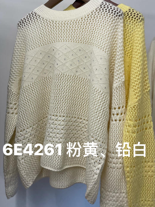 【伯妮斯茵】6E4261--针织上衣铅白/粉黄 商品图1