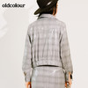 oldcolour秋季亮面格子宽松休闲短外套M34041415 商品缩略图3