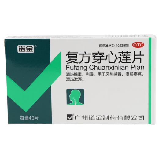 诺金 复方穿心莲片40片/盒 风热伤风 咽喉疼痛 湿热泄泻利湿 商品图4