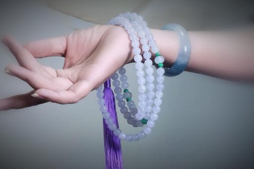 淡紫罗兰翡翠108颗佛串 商品图10