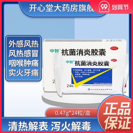 包邮】ZEUS/中智*0.47g*24粒/盒风热感冒咽喉肿痛牙痛 商品图0