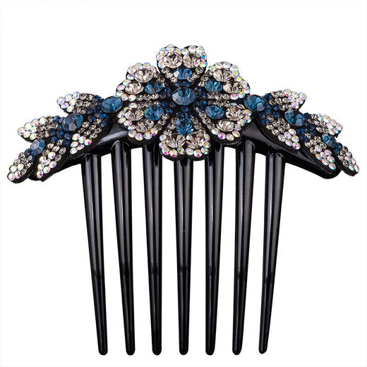 甜美韩版新款发饰镶钻花朵发梳子插梳盘发丸子头 商品图9