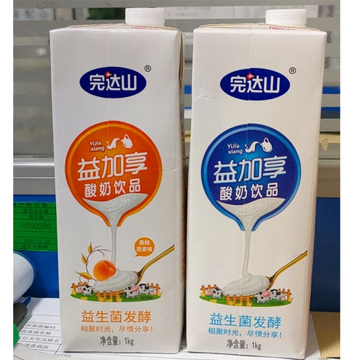 【7.5元/盒】完达山益加享黄桃燕麦味益生菌/加享益生菌发酵酸奶1kg 商品图0