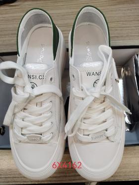 6X4162--铅白色真皮后跟两穿小白鞋