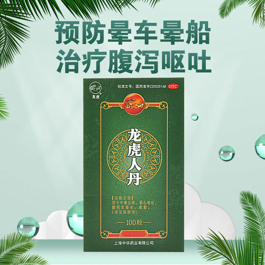 中华龙虎人丹 0.04g*100粒开窍醒身中暑头晕恶心呕吐腹泻晕车晕船 商品图1