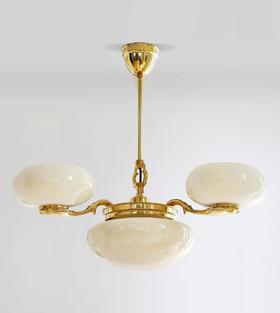 伽罗 JALO Art Deco风格蛋白石黄铜吊灯(3头/5头)（AD01）