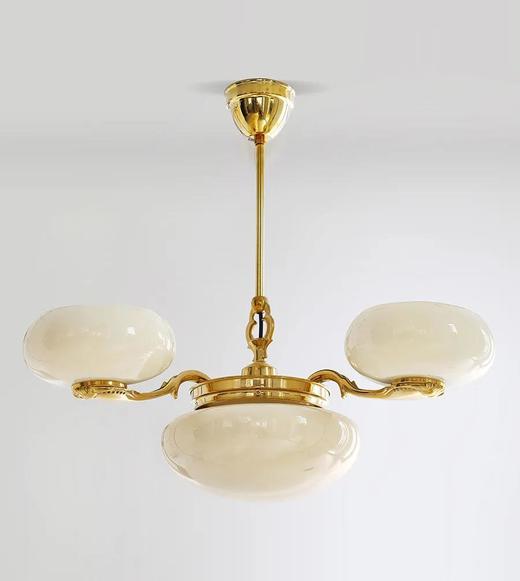 伽罗 JALO Art Deco风格蛋白石黄铜吊灯(3头/5头)（AD01） 商品图0
