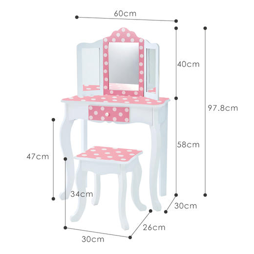 teamson纷朵奇儿童化妆台桌椅组合女孩梳妆台儿童桌椅套装迪生家 商品图3