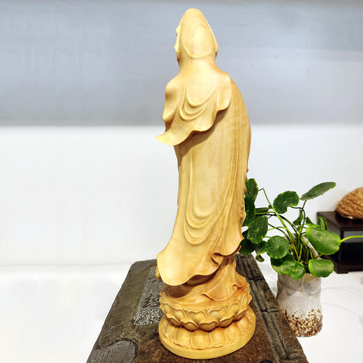 25cm原木自在观音（拿珠）°黄杨摆件 商品图3