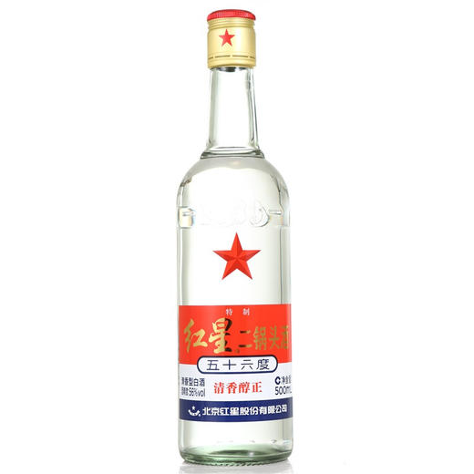Z| 红星二锅头 特制白标   56度清香型白酒 500ml*12瓶(整箱) 商品图1