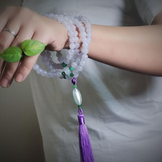 淡紫罗兰翡翠108颗佛串 商品图9