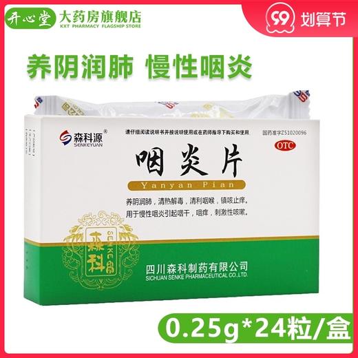 咽炎片24片 养阴润肺清热解毒清利咽喉镇咳止痒慢性咽炎咽干咽痒 商品图0