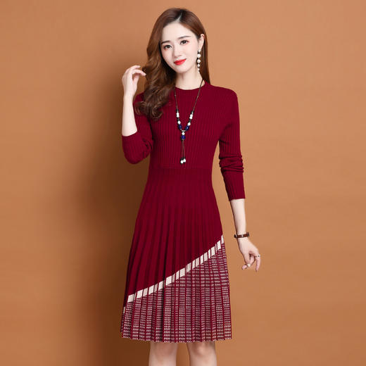 针织连衣裙小个子气质百搭韩版修身显瘦毛衣裙子 JY2960 商品图0