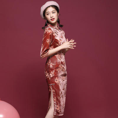 OY-20202 中国风气质女装秋装2021年新款复古改良旗袍连衣裙 商品图2