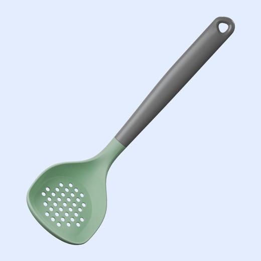  炊大皇(COOKER KING)硅胶漏勺 竹青石系列食品级硅胶捞饺子捞面捞火锅家用漏勺耐高温防烫手柄 商品图3