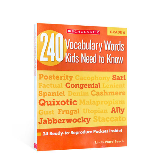 Scholastic学乐 240 Vocabulary Words Kids Need to Know:孩子需要知道的240个单词 小学生家庭作业英文原版书 练习词汇 商品图5