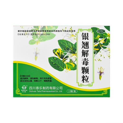 全泰银翘解毒颗粒13袋/盒疏风解表清热解毒发热头痛咽喉肿痛风热 商品图1
