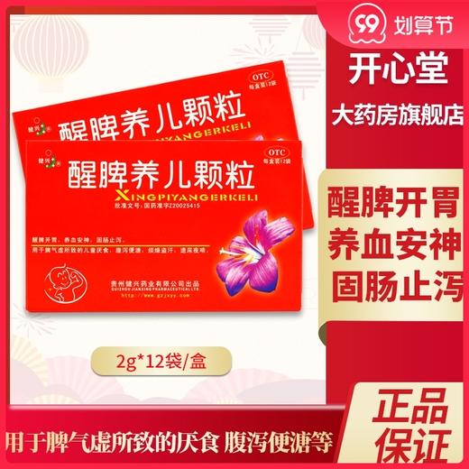 健兴 醒脾养儿颗粒 12袋 健脾开胃固肠止泻儿童厌食 遗尿夜啼药品 商品图0