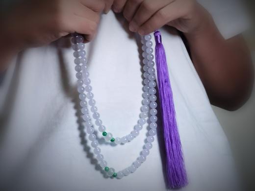 淡紫罗兰翡翠108颗佛串 商品图7