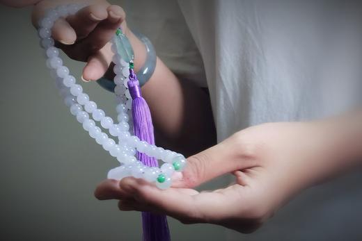 淡紫罗兰翡翠108颗佛串 商品图11