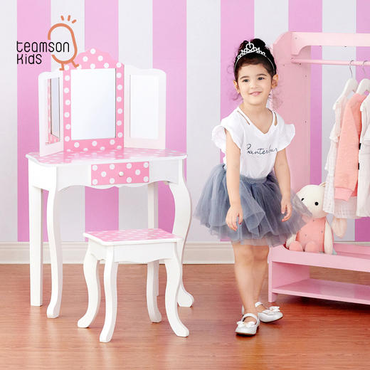teamson纷朵奇儿童化妆台桌椅组合女孩梳妆台儿童桌椅套装迪生家 商品图2