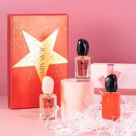 新款【JEAN MISS 一生挚爱】女士香水礼盒装三件套女学生网红抖音爆款礼物 高档礼品盒装一生红色挚爱香水送女友男友持久留香淡香生日 节日礼物