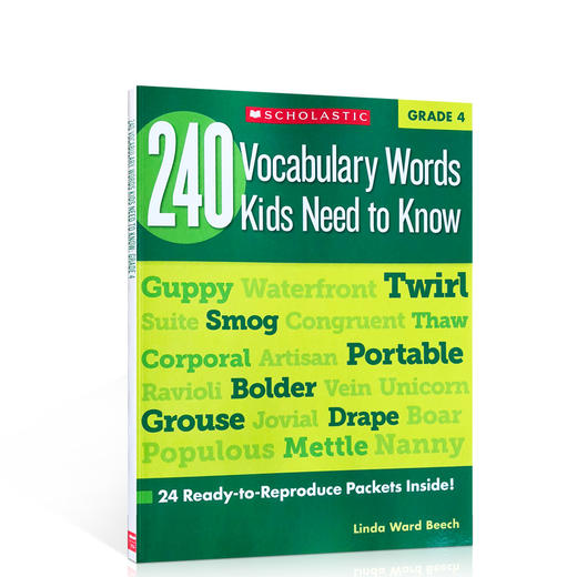 Scholastic学乐 240 Vocabulary Words Kids Need to Know:孩子需要知道的240个单词 小学生家庭作业英文原版书 练习词汇 商品图1